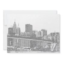 Brooklyn Bridge and Manhattan Skyline Custom Invites