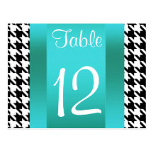 Brooklyn Bridge Blk Wht Houndstooth 2 Table Number Postcards