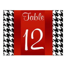 Brooklyn Bridge Blk Wht Houndstooth Table Number Post Card