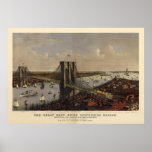 Brooklyn Bridge by Currier and Ives (1885) posters