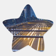 Brooklyn Bridge Lights at Night Star Stickers