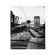 Brooklyn Bridge New York Vintage 1878 Photo Postcard