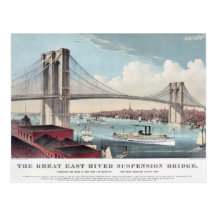 Brooklyn Bridge painting Postcard