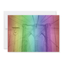 Brooklyn Bridge Rainbow Gay Wedding Invitation