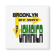 Brooklyn By Way of Jamaica With Arrows Refrigerator Magnets