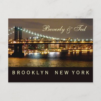  York Wedding on Brooklyn New York Wedding Design Post Card By Perfectpostage