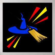 Broom & Hat Poster