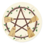 Broom Pentagam with Ivy stickers