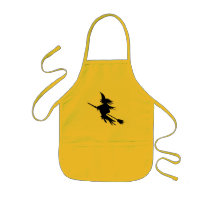 Broomstick Witch Silhouette Apron