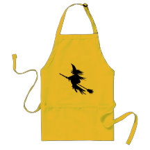 Broomstick Witch Silhouette Apron