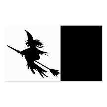 Broomstick Witch Silhouette Business Card