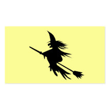 Broomstick Witch Silhouette Business Card