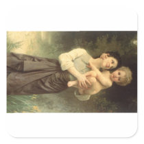 Brother and Sister by William Adolphe Bouguereau Stickers