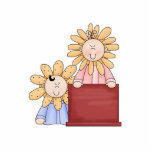 Brother and Sister Flower Kids photo sculptures
