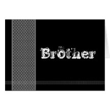 Brother - Best Man Card - Black and Silver Checks