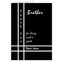 BROTHER - Best Man Wedding Thank You Card