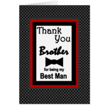 BROTHER Best Man Wedding Thank You with Bow Tie Card