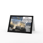 Brother Birthday card with laughing seal pup