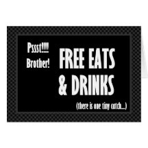 BROTHER Funny Best Man Invitation Free Food Cards