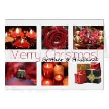 brother & husband red, black & white Wintercollage Cards