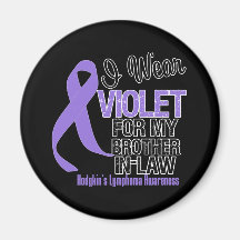 Brother-in-Law Violet Ribbon Hodgkins Lymphoma Refrigerator Magnets