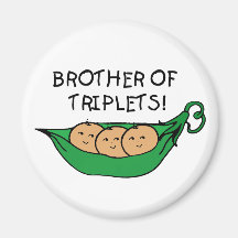 Brother of Triplets Pod Fridge Magnets