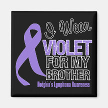 Brother Violet Ribbon Hodgkins Lymphoma Fridge Magnet