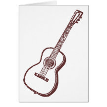 Brown Acoustic Classical Guitar Card