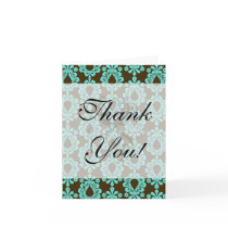 brown and aqua blue damask pattern