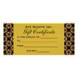 Brown and Black Gift Certificate Full Colour Rack Card