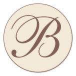 Brown and Cream Monogrammed Personal Seals stickers