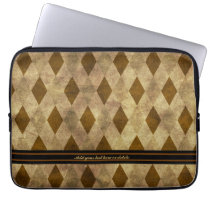 Brown and Gold Argyle Laptop Sleeve laptop sleeves