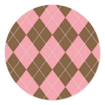 Brown and Pink Argyle Pattern Stickers