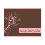 Brown and Pink Autumn Branches Save the Date postcards