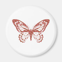 Brown and Pink Butterfly Magnet