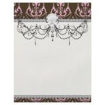 brown and pink chandelier french damask flyers