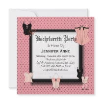 BROWN and PINK Corsets Sexy Bachelorette Wedding I Personalized Invitation