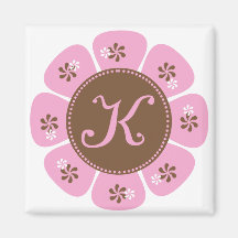Brown and Pink Monogram K Magnet