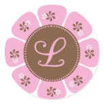 Brown and Pink Monogram L stickers