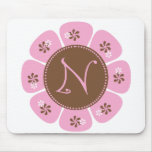 Brown and Pink Monogram N mousepads