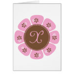 Brown and Pink Monogram X Greeting Card