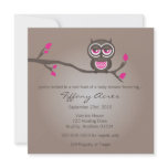 Brown and Pink Owl Invitation
