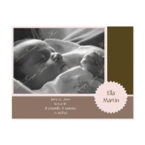 Brown and Pink Photo Announcement (Customisable)