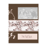 BROWN AND PINK SCROLL FRAME POSTCARD