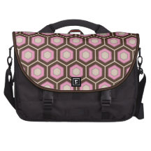 Brown and Pink Tiled Hex Commuter Bag
