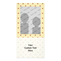 Brown and tan - beige heart pattern. Custom Personalized Photo Card