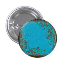 Brown And Teal Pinback Buttons