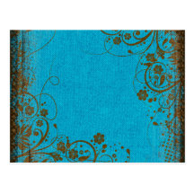 Brown And Teal Post Card