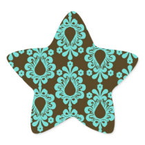 brown and tiffany damask star stickers