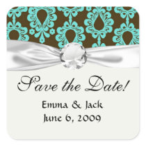brown and tiffany damask stickers